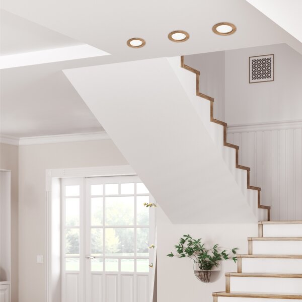 LED Podhľadové svietidlo WOODY SPOT LED/12,5W/230V 3000K orech ? 16 cm