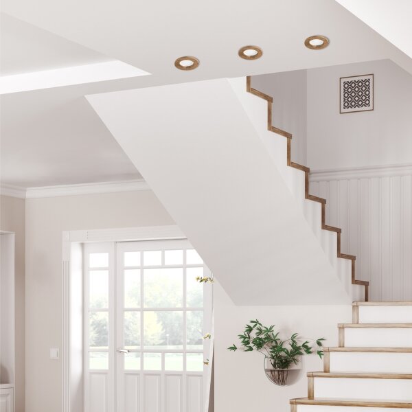 LED Podhľadové svietidlo WOODY SPOT LED/5,5W/230V 4000K orech ? 10 cm