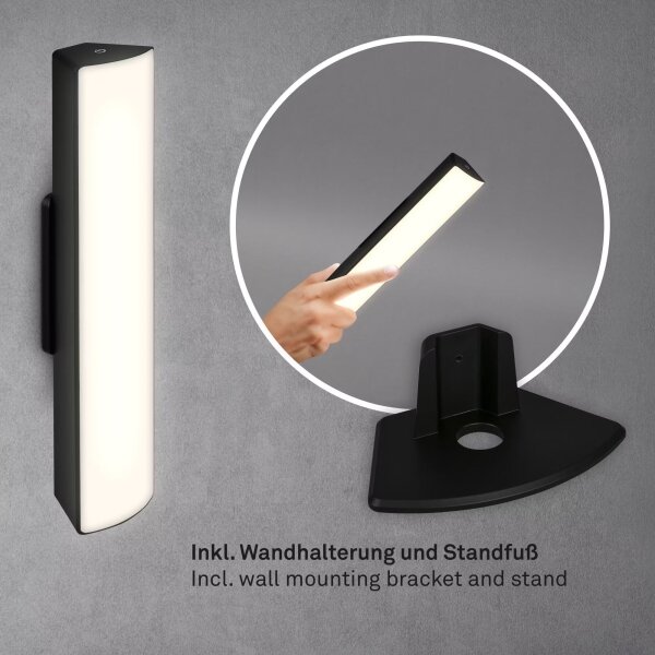 Briloner 7474-015 - LED nabíjacia vonkajšia stolná lampa LED/7W/5V/3000K čierna