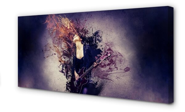Obraz canvas Ženské gitara poznámky 100x50 cm