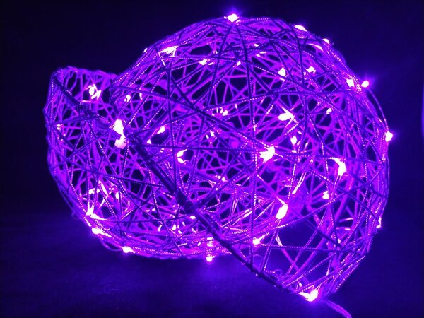 LED svetelná guľa, fialová, rôzne veľkosti Průměr (cm): 30 cm