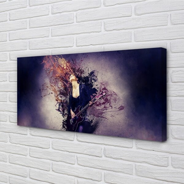 Obraz canvas Ženské gitara poznámky 100x50 cm