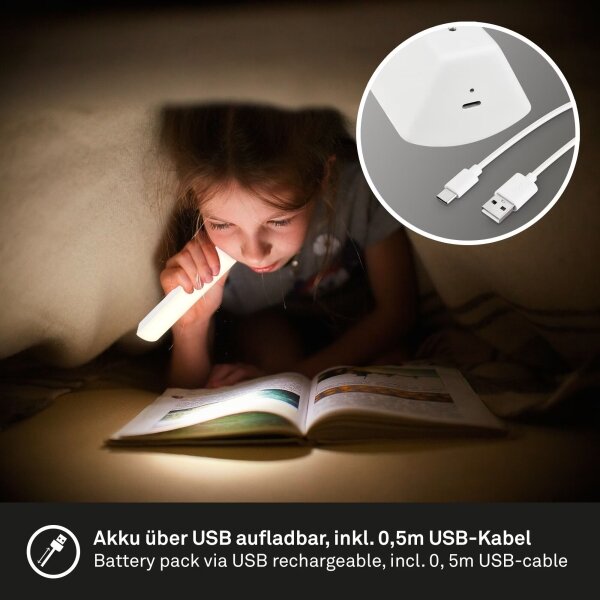 Briloner 7474-016 - LED nabíjacia vonkajšia stolná lampa LED/7W/5V/3000K biela