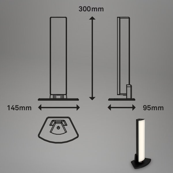 Briloner 7474-015 - LED nabíjacia vonkajšia stolná lampa LED/7W/5V/3000K čierna