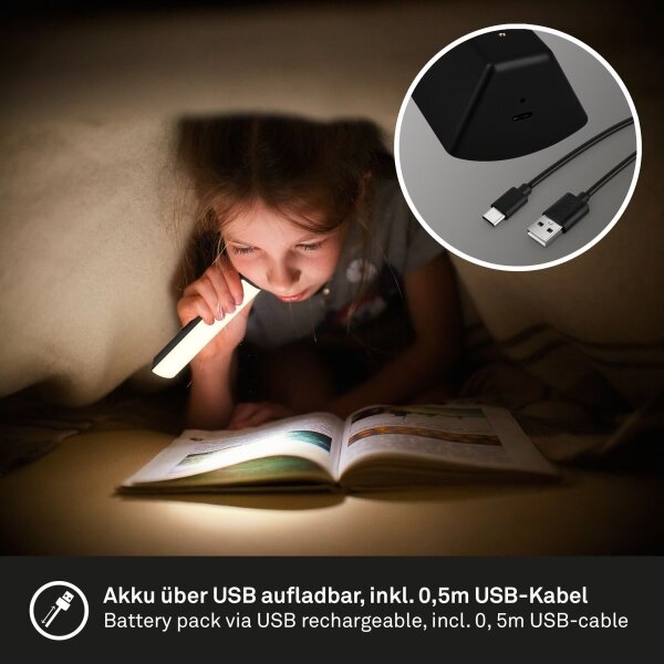 Briloner 7474-015 - LED nabíjacia vonkajšia stolná lampa LED/7W/5V/3000K čierna