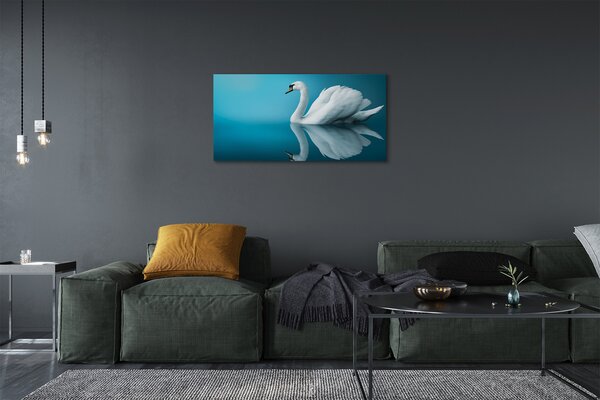Obraz na plátne Swan vo vode 100x50 cm