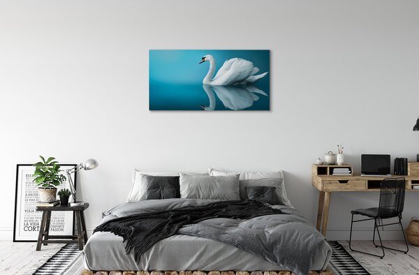 Obraz na plátne Swan vo vode 100x50 cm