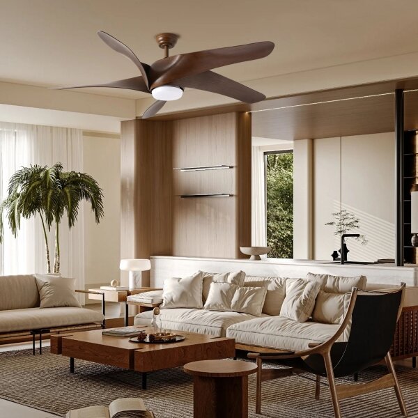 ZEVENTI - LED stropný ventilátor LUCCA LED/18W/230V Wi-Fi Tuya hnedý + diaľkové ovládanie
