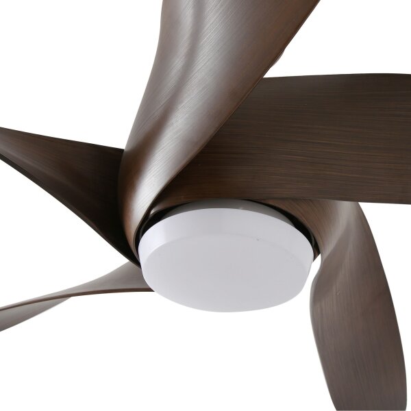 ZEVENTI - LED stropný ventilátor LUCCA LED/18W/230V Wi-Fi Tuya hnedý + diaľkové ovládanie
