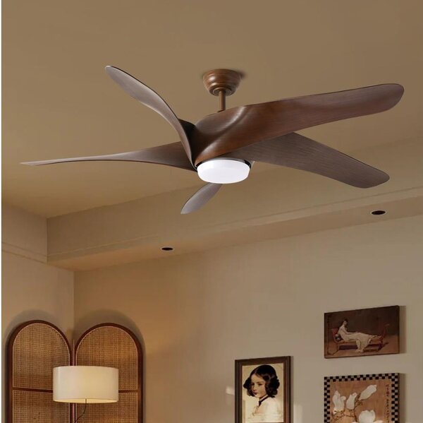 ZEVENTI - LED stropný ventilátor LUCCA LED/18W/230V Wi-Fi Tuya hnedý + diaľkové ovládanie