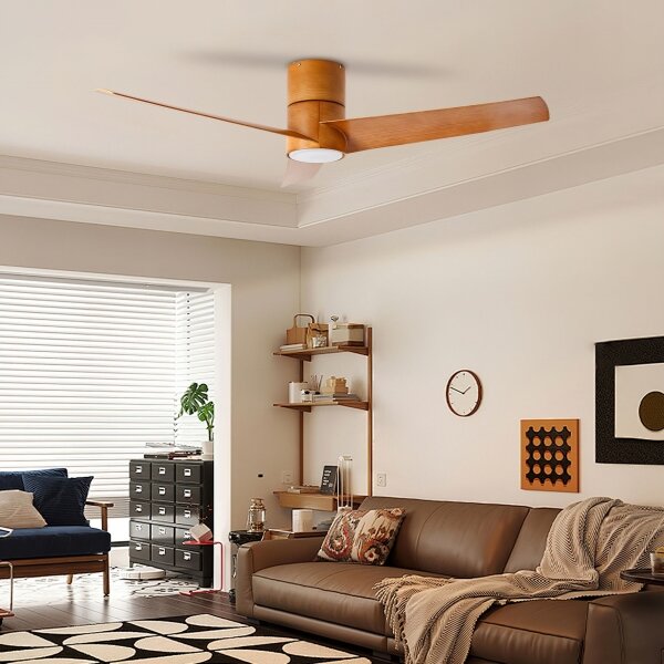 ZEVENTI - LED stropný ventilátor BARROSA LED/18W/230V Wi-Fi Tuya hnedá + DO