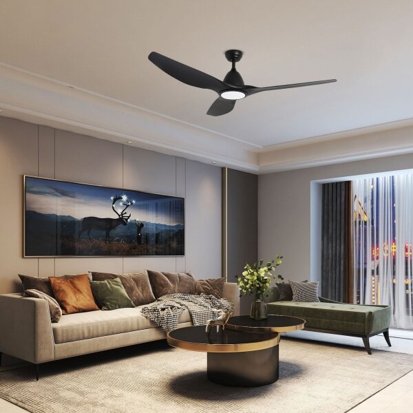 ZEVENTI - LED Stropný ventilátor URBINO LED/20W/230V Wi-Fi Tuya čierny + diaľkové ovládanie