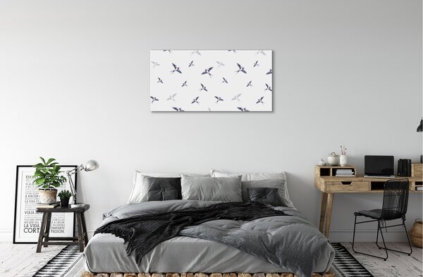 Obraz na plátne Vtáky s kvetinami 100x50 cm