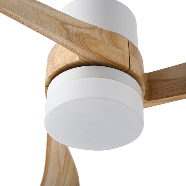 ZEVENTI - LED stropný ventilátor NATURITO LED/18W/230V Wi-Fi Tuya biela/dub + diaľkové ovládanie