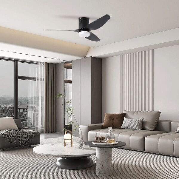 ZEVENTI - LED stropný ventilátor PADUA LED/18W/230V Wi-Fi Tuya čierny + diaľkový ovládač