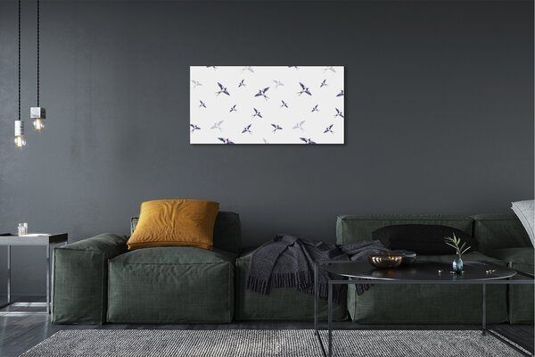 Obraz na plátne Vtáky s kvetinami 100x50 cm