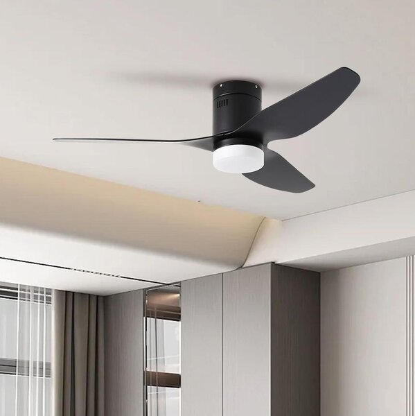 ZEVENTI - LED stropný ventilátor PADUA LED/18W/230V Wi-Fi Tuya čierny + diaľkový ovládač