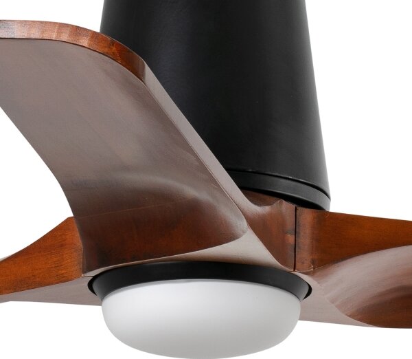 FARO 33837-1TW-LED Stmievateľný ventilátor HEYWOOD TUB S 10W/230V borovica/čierna priemer 90 cm s diaľkovým ovládaním
