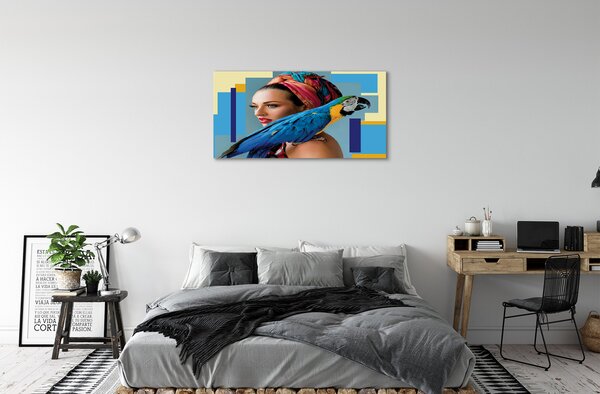 Obraz na plátne Papagáj na ramene 100x50 cm