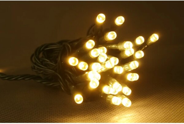 Vianočná LED reťaz do interiéru na batérie - teplá biela, 5m, 50 LED