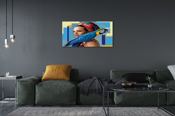Obraz na plátne Papagáj na ramene 100x50 cm