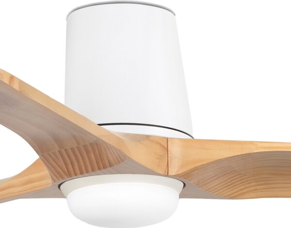 FARO 33836-1TW-LED Stmievateľný ventilátor HEYWOOD TUB S 10W/230V borovica/biela priemer 90 cm +diaľkové ovládanie