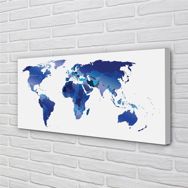 Obraz canvas modrá mapa 100x50 cm