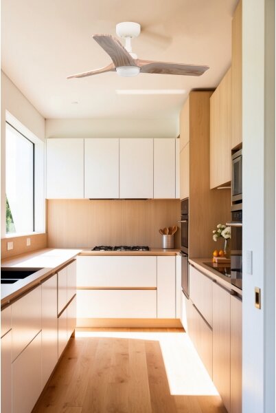 FARO 33805WT-1TW - LED stmievateľný ventilátor HEYWOOD S 10W/230V, drevený/biely, priemer 90 cm WT + diaľkové ovládanie