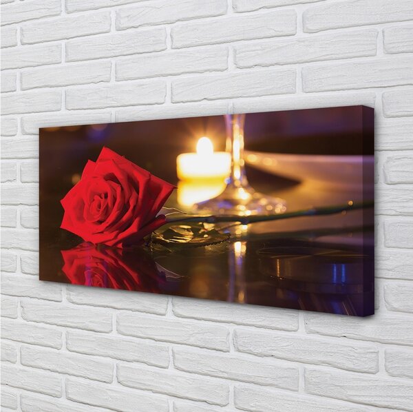 Obraz canvas Rose sviečka sklo 100x50 cm