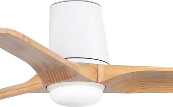 FARO 33836WT-1TW-LED Stmievateľný ventilátor HEYWOODTUBS 10W/230V borovica/biela pr. 90 cm WT+DO