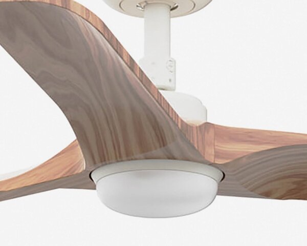 FARO 33805WT-1TW - LED stmievateľný ventilátor HEYWOOD S 10W/230V, drevený/biely, priemer 90 cm WT + diaľkové ovládanie