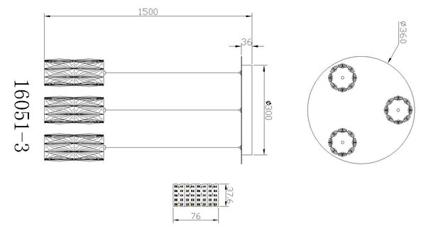 ZÁVESNÉ LED SVIETIDLO, 36/150 cm Globo - Online Only bytové doplnky, Online Only