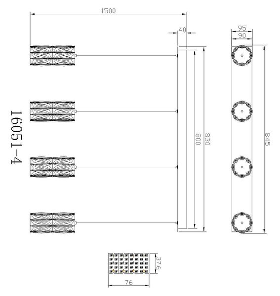 ZÁVESNÉ LED SVIETIDLO, 84.5/9.5/150 cm Globo - Online Only bytové doplnky, Online Only