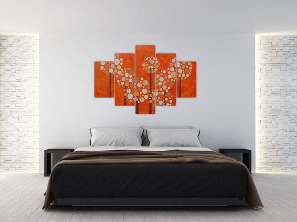 Obraz - Oranžový les (150x105 cm)