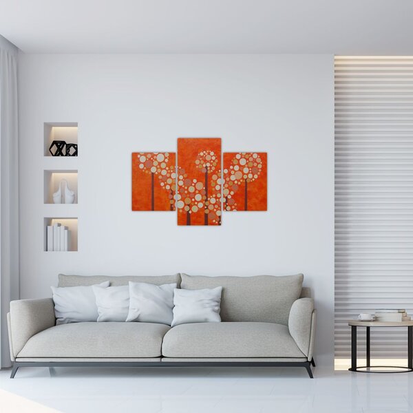 Obraz - Oranžový les (90x60 cm)