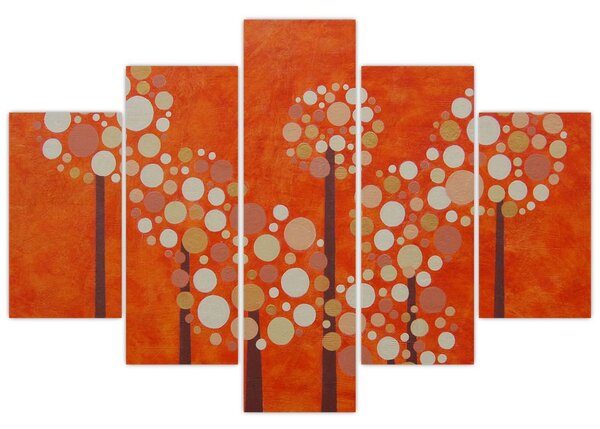 Obraz - Oranžový les (150x105 cm)