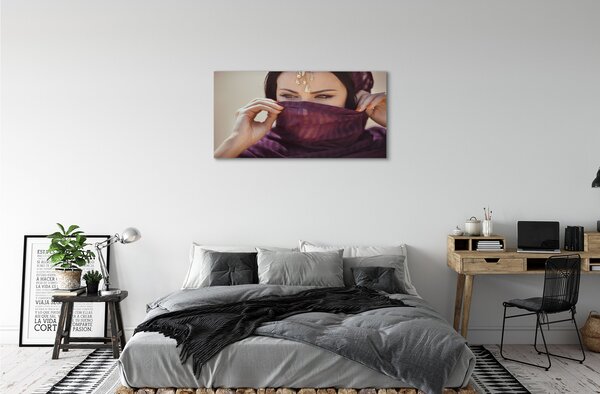 Obraz canvas Žena purple Materiál 100x50 cm