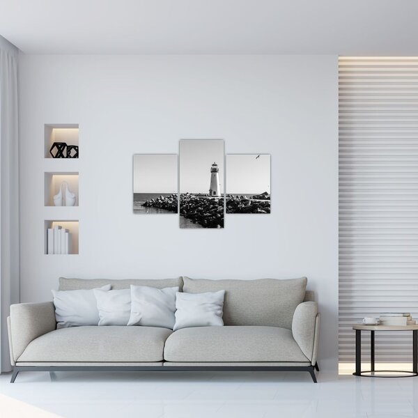 Obraz - Maják na pobreží, Santa Cruz, Kalifornia (90x60 cm)