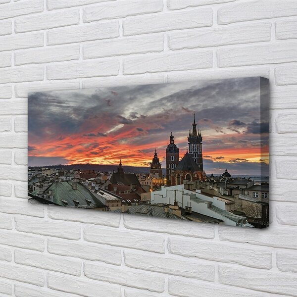 Obraz na plátne Krakow Sunset panorama 100x50 cm