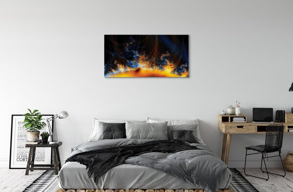 Obraz na plátne Žlté a modré fraktály 100x50 cm