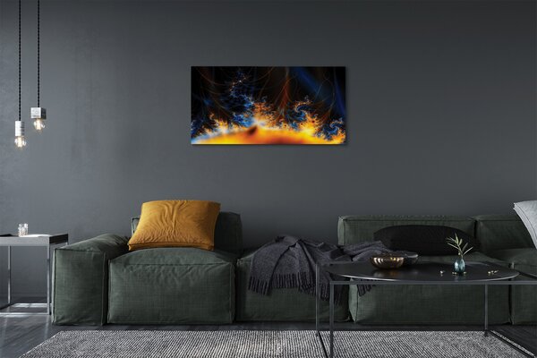 Obraz na plátne Žlté a modré fraktály 100x50 cm