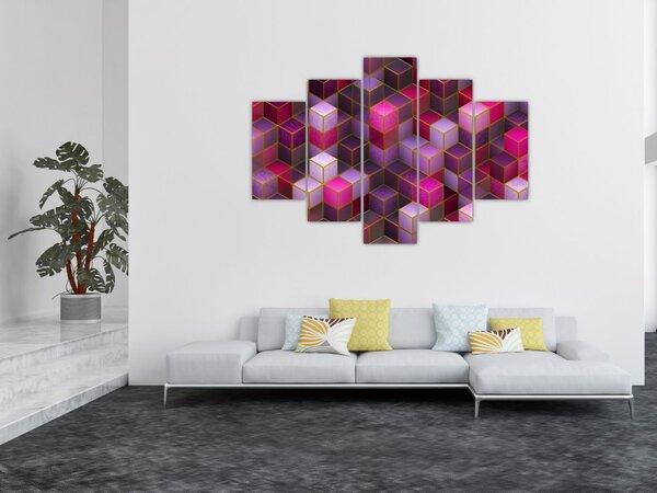 Obraz fialových kociek (150x105 cm)