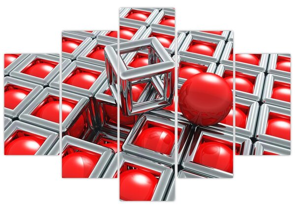 Obraz - 3D metalická abstrakcia (150x105 cm)