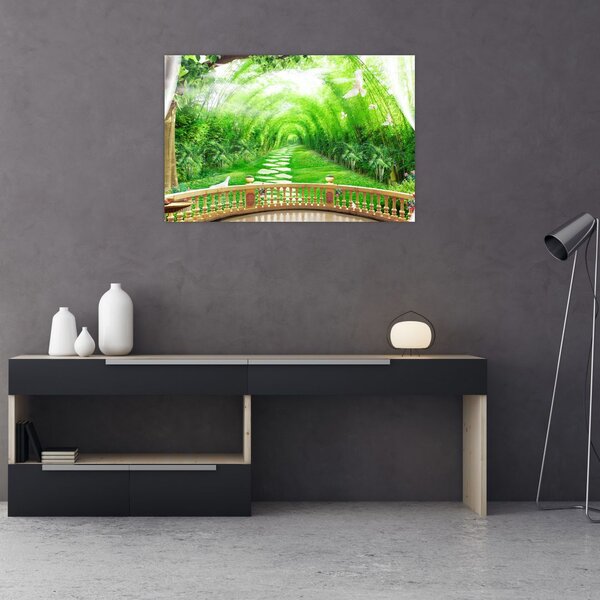 Obraz - Výhľad na tropickú záhradu (90x60 cm)