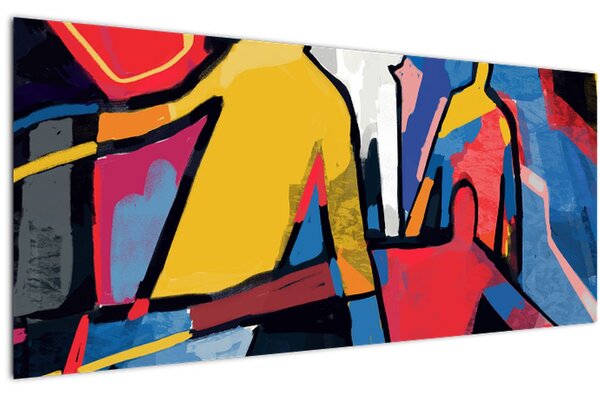 Obraz - Abstrakcia mužov (120x50 cm)