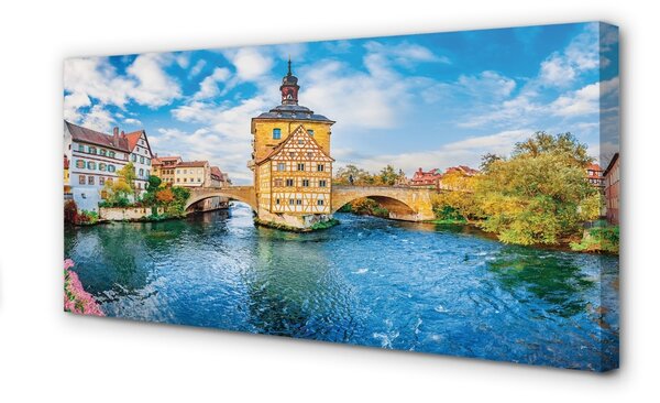 Obraz na plátne Nemecko staré mesto riečny mosty 100x50 cm
