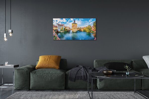 Obraz na plátne Nemecko staré mesto riečny mosty 100x50 cm