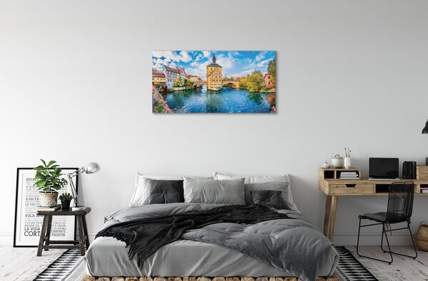 Obraz na plátne Nemecko staré mesto riečny mosty 100x50 cm