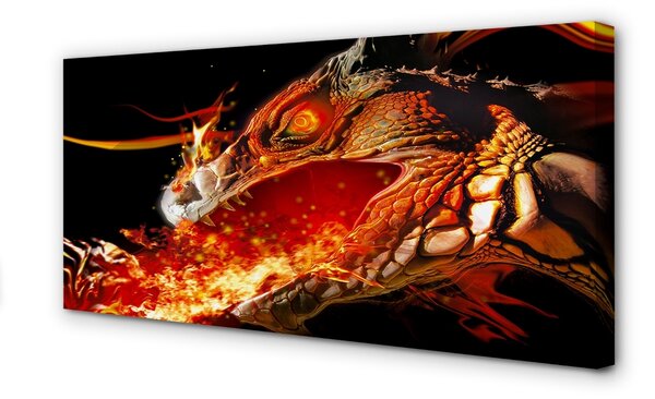 Obraz canvas ohnivého draka 100x50 cm