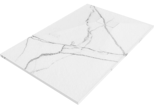 Mexen Hugo, obdĺžniková sprchová vanička, SMC, 80x70cm, imitácia kameňa – biela, 42157080